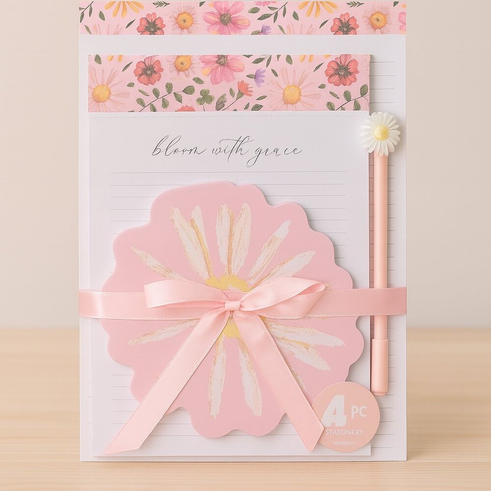Stationery Gift Set – 2 pads, pen and floral sticky notes - New in Packaging!